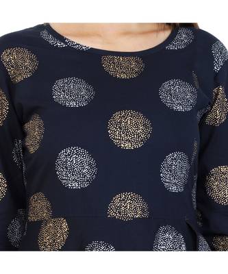 navy cotton stitched quarter_sleeve kurtis 5