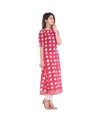 red cotton stitched half_sleeve kurtis 2