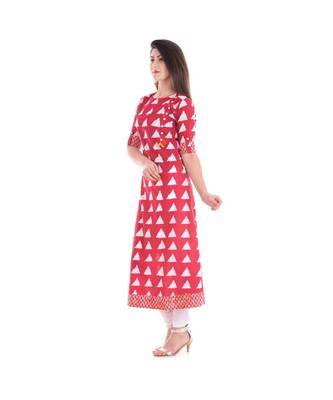 red cotton stitched half_sleeve kurtis 3