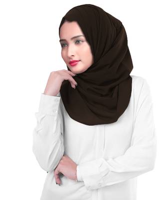 Casual Wear Brown Color Georgette Scarf Hijab Dupatta  3