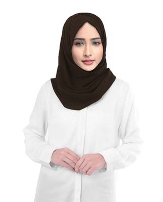 Casual Wear Brown Color Georgette Scarf Hijab Dupatta  4