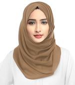 Beige Color Party Wear Georgette Scarf Hijab Dupatta For Women
