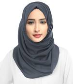 Metallic Grey Color Party Wear Georgette Dupatta Hijab Scarf For Women 