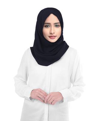 Metallic Blue Color Georgette Scarf Hijab Dupatta For Women 4