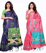 Combo Of 2 Printed Art Silk Saree With Blouse