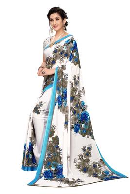 Multicolor  Printed Georgette Saree With Blouse  2