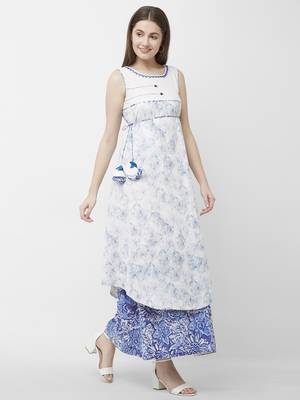White printed cotton kurtas-and-kurtis 4