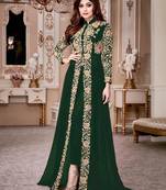 Green Gold Designer Wedding Wear Georgette Anarkali Suit