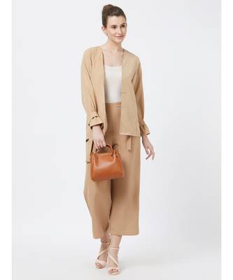 Women's Beige Suede finish Viscose Jacket 3