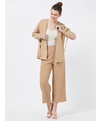 Women's Beige Suede finish Viscose Jacket 4