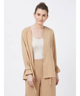Women's Beige Suede finish Viscose Jacket 5