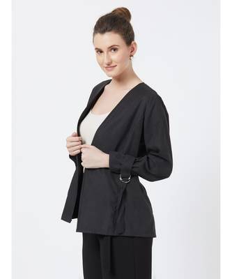 Women's Black Suede finish Viscose Jacket 4
