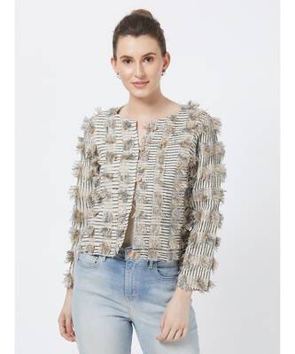 Women's Off-white Fancy Jacquard Jacket 1