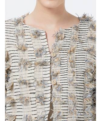 Women's Off-white Fancy Jacquard Jacket 2