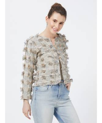 Women's Off-white Fancy Jacquard Jacket 4