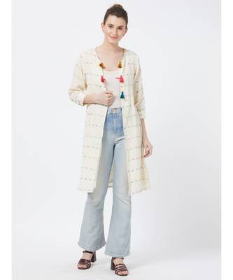 women's Off-white Fancy Cotton Jacket 1