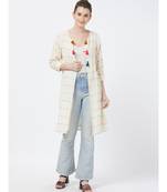 women's Off-white Fancy Cotton Jacket