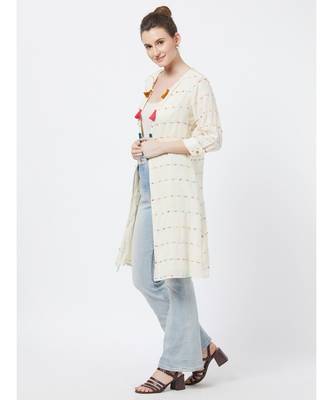 women's Off-white Fancy Cotton Jacket 3