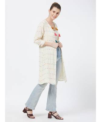 women's Off-white Fancy Cotton Jacket 4
