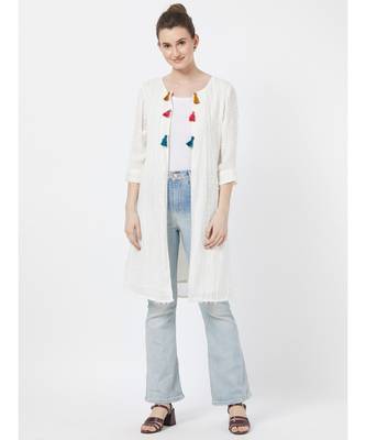 women's Off-white Fancy Cotton Jacket 1