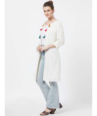 women's Off-white Fancy Cotton Jacket 3