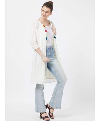 women's Off-white Fancy Cotton Jacket 4