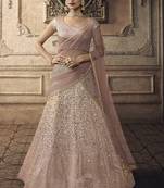 Pink Bridal Net Lehenga Choli