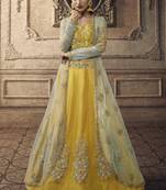 Yellow Bridal Net Lehenga Choli