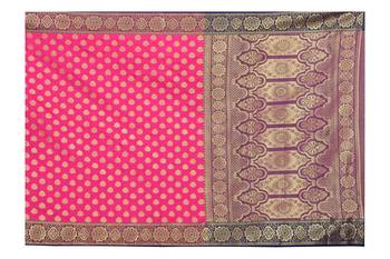  Womens Designer Pink  Banarasi  Saree With Designer Blouse 4