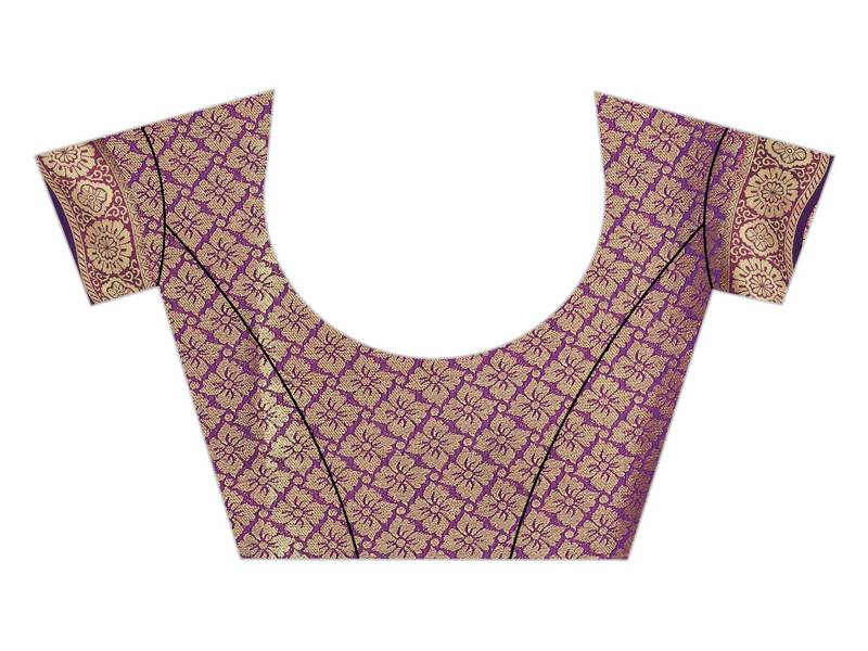  Womens Designer Pink  Banarasi  Saree With Designer Blouse