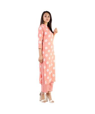 Peach khadi kurta set 2