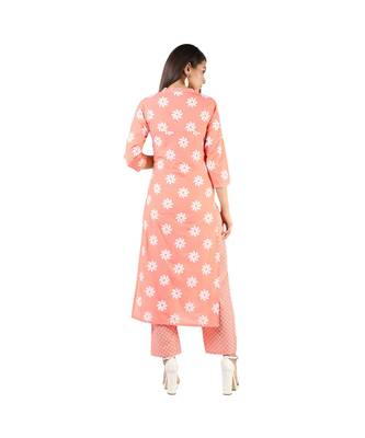 Peach khadi kurta set 3