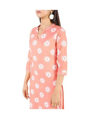 Peach khadi kurta set 4