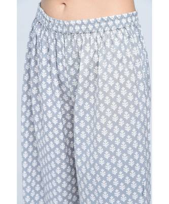 Grey Block Boota Kurta Plazzo Set 5