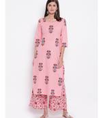 Pink block kurta set