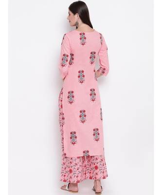 Pink block kurta set 3