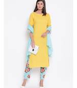 yellow cotton kurta set