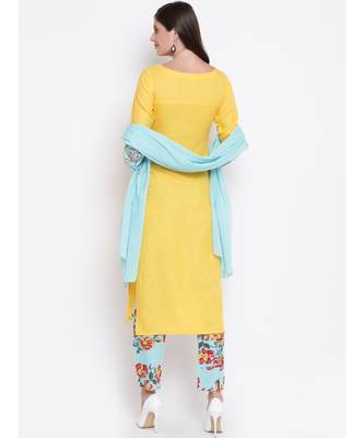 yellow cotton kurta set 3