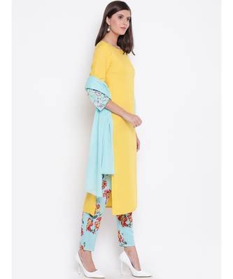 yellow cotton kurta set 4