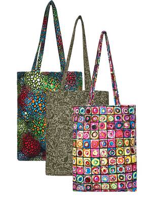 Eco-Friendly Multicolour Printed Canvas Shopping Bag Pack of Three 1