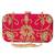 Adorn Embellished Faux Silk Clutch Pink & Gold