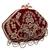 Glitz Embellished Velvet Clutch Maroon & Gold