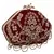 Glitz Embellished Velvet Clutch Maroon & Gold