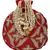 Dazzle Embellished Faux Silk Potli Red & Copper