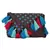 Snazzy Brown and Blue Printed Polyester Sling Bag with Multicolour Tassels