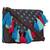 Snazzy Brown and Blue Printed Polyester Sling Bag with Multicolour Tassels