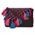 Snazzy Brown and Pink Printed Polyester Sling Bag with Multicolour Tassels