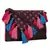 Snazzy Brown and Pink Printed Polyester Sling Bag with Multicolour Tassels