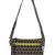 Geomet Brown and Green Printed Polyester Sling Bag with Multicolour Tassels