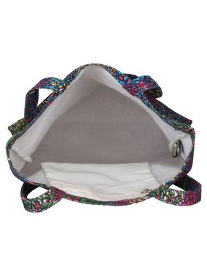 Eco-Friendly Multicolour Floral Print Canvas Shoulder Bag 4